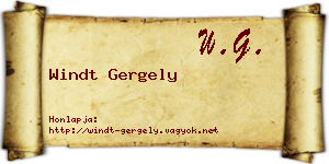 Windt Gergely névjegykártya